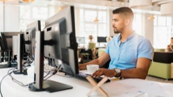 Man working on computer