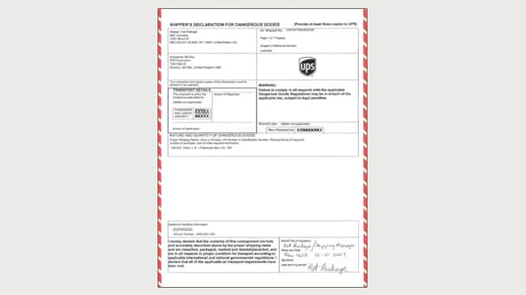 Shipper's declaration of dangerous goods (IATA)