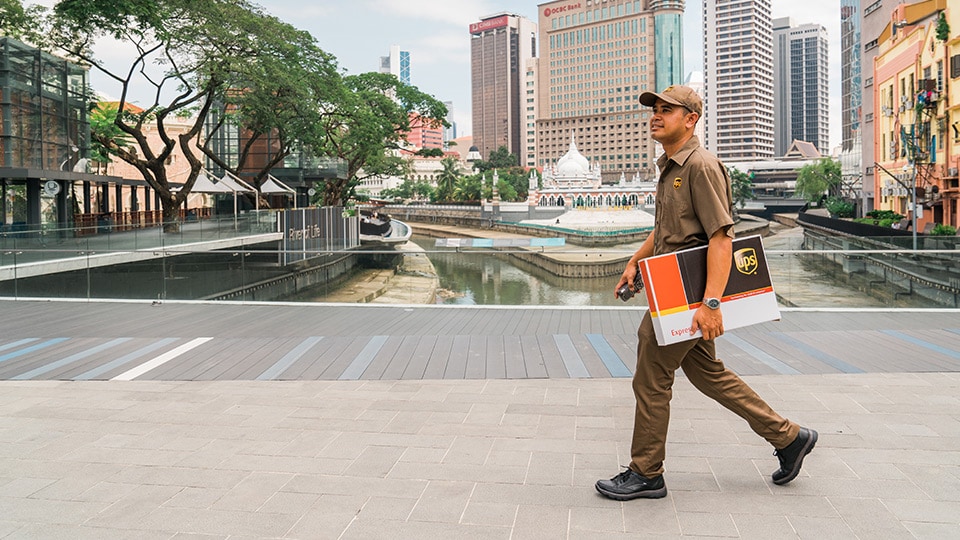 Man crossing street