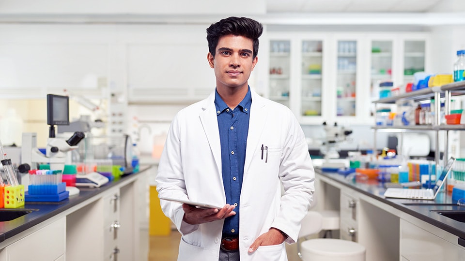 Man in lab coat