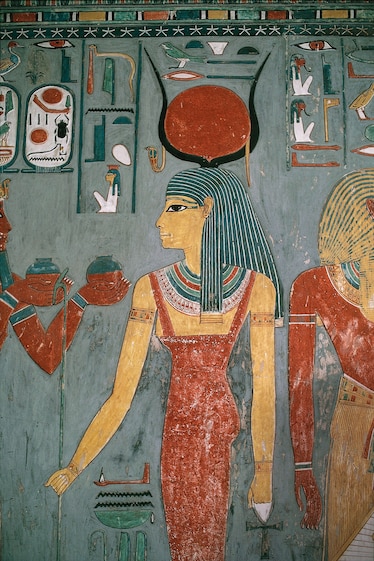 a mural of the goddess Isis