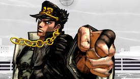 Dramatic posing in a JoJo’s Bizarre Adventure: All Star Battle R screenshot.