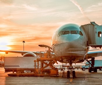 airplane being loaded