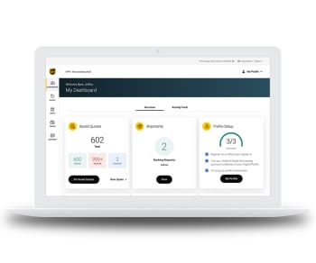 UPS Forwarding Hub on computer screen