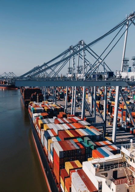 Cargo ship loading dock