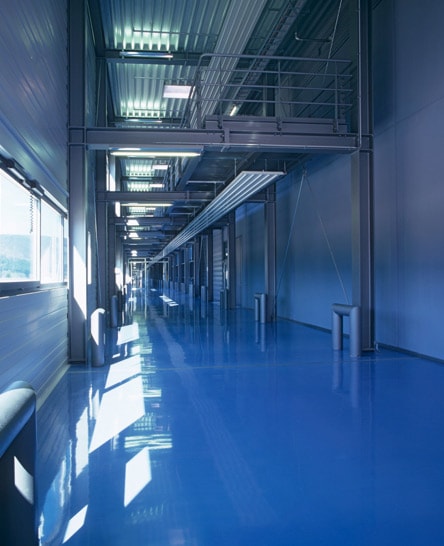 Shiny floor in modern office building