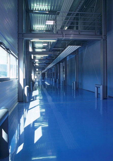 Shiny floor in modern office building