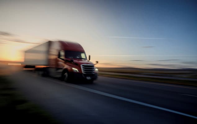 Truck on highway