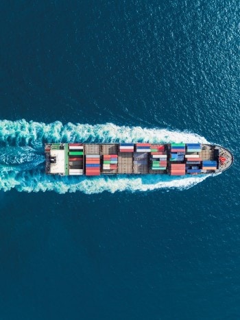 Freight carrier sailing through water