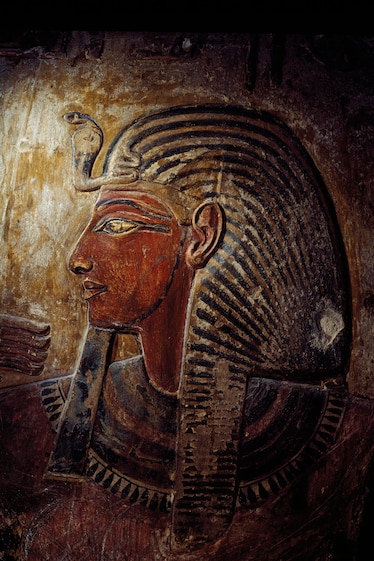 a relief portrait of a pharaoh