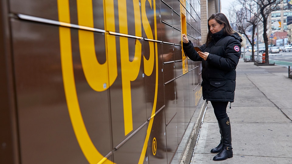 Woman at ups locker