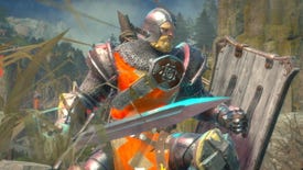 A bearded warrior in orange livery from Warlander