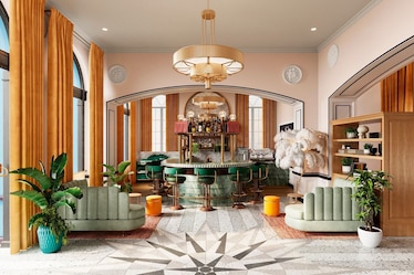 A newly restored hotel in Santa Monica, California.